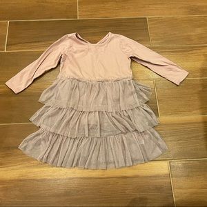Gap kids toddler girls glitter ruffle dress shirt size 4 years
